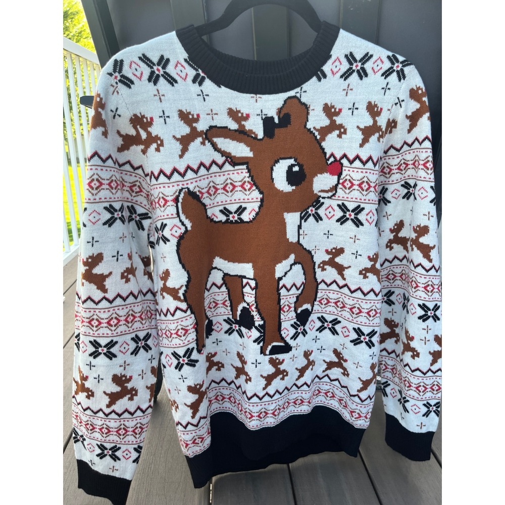 Rudolph the Red-Nosed Reindeer Christmas Holiday Men's Small Sweater